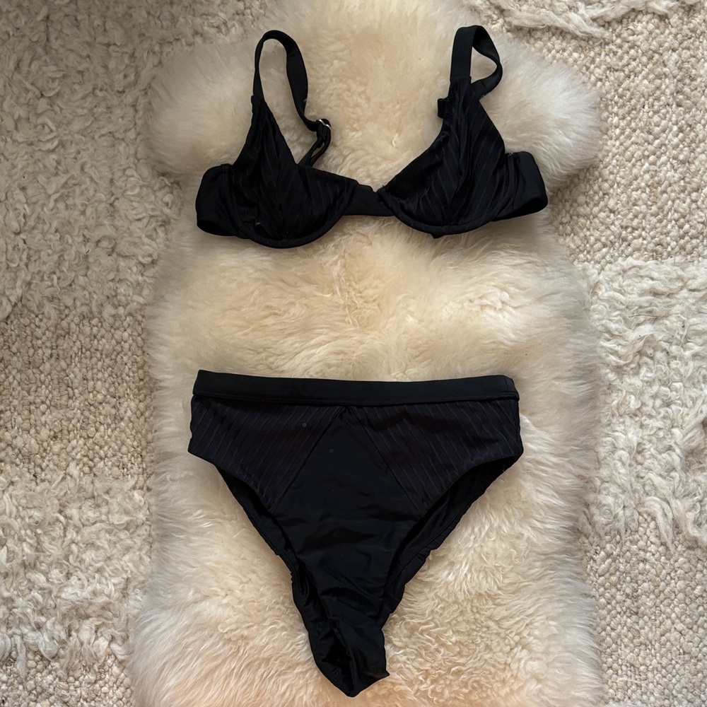 Lovers + Friends Sleek Black Bikini Set
